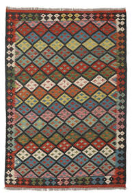  Kelim Afghan Old Style Matta 127X183 Äkta Orientalisk Handvävd Svart/Mörkröd (Ull, Afghanistan)