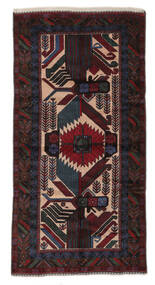  Beluch Matta 108X210 Äkta Orientalisk Handknuten Svart/Vit/Cremefärgad (Ull, Afghanistan)