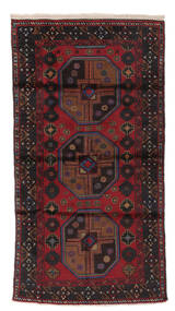  Beluch Matta 97X180 Äkta Orientalisk Handknuten Svart/Vit/Cremefärgad (Ull, Afghanistan)