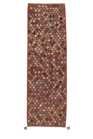 Kelim Afghan Old Style Matta 91X288 Äkta Orientalisk Handvävd Hallmatta Mörkbrun (Ull, Afghanistan)