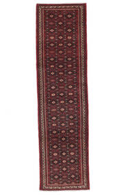  Hosseinabad Matta 84X298 Äkta Orientalisk Handknuten Hallmatta Svart (Ull, Persien/Iran)