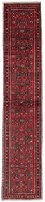  Hosseinabad Matta 82X391 Äkta Orientalisk Handknuten Hallmatta Svart/Mörkröd (Ull, Persien/Iran)