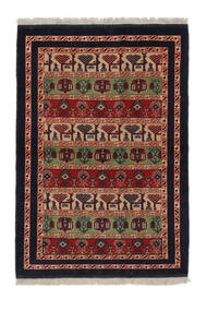  Turkaman Matta 88X125 Äkta Orientalisk Handknuten Svart/Vit/Cremefärgad/Mörkbrun (Ull, Persien/Iran)