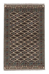  Turkaman Matta 154X240 Äkta Orientalisk Handknuten Svart/Vit/Cremefärgad (Ull, Persien/Iran)