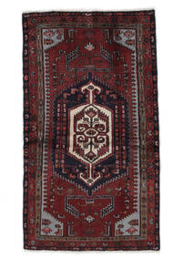 103X187 Hamadan Matta Matta Äkta Orientalisk Handknuten Svart/Mörkröd (Ull, Persien/Iran)