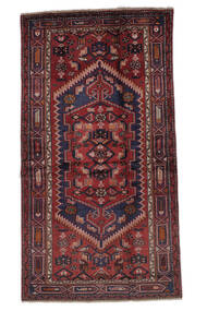  Hamadan Matta 104X195 Äkta Orientalisk Handknuten Svart/Mörkbrun (Ull, Persien/Iran)