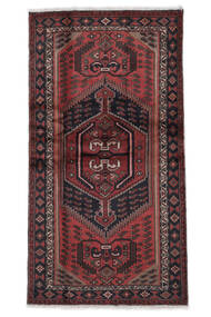  Hamadan Matta 102X194 Äkta Orientalisk Handknuten Svart/Mörkbrun (Ull, Persien/Iran)