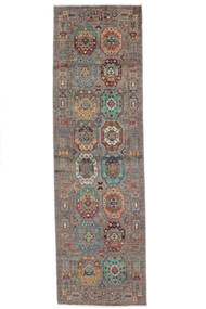  Shabargan Matta 82X270 Äkta Orientalisk Handknuten Hallmatta Vit/Cremefärgad/Mörkbrun (Ull, Afghanistan)