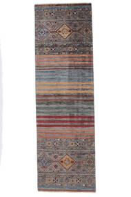  Shabargan Matta 82X267 Äkta Orientalisk Handknuten Hallmatta Vit/Cremefärgad/Mörkbrun (Ull, Afghanistan)