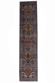  Ardebil Matta 89X407 Äkta Orientalisk Handknuten Hallmatta Vit/Cremefärgad/Svart (Ull, Persien/Iran)