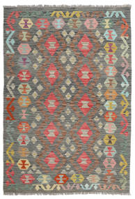  Kelim Afghan Old Style Matta 125X179 Äkta Orientalisk Handvävd Mörkbrun/Svart (Ull, Afghanistan)