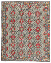  Kelim Afghan Old Style Matta 246X304 Äkta Orientalisk Handvävd Svart/Brun (Ull, Afghanistan)