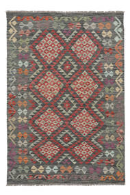  Kelim Afghan Old Style Matta 123X176 Äkta Orientalisk Handvävd Svart/Mörkröd (Ull, Afghanistan)