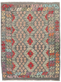  Orientalisk Kelim Afghan Old Style Matta 129X167 Brun/Mörkgul (Ull, Afghanistan)