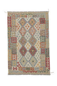  Kelim Afghan Old Style Matta 121X177 Äkta Orientalisk Handvävd Vit/Cremefärgad/Mörkbrun (Ull, Afghanistan)