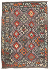  Kelim Afghan Old Style Matta 127X176 Äkta Orientalisk Handvävd Mörkbrun/Svart (Ull, Afghanistan)