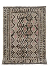 147X204 Kelim Afghan Old Style Matta Matta Äkta Orientalisk Handvävd Brun/Svart (Ull, Afghanistan)