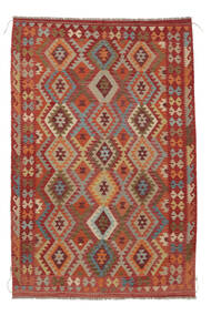  Kelim Afghan Old Style Matta 201X302 Äkta Orientalisk Handvävd Mörkbrun/Vit/Cremefärgad (Ull, Afghanistan)