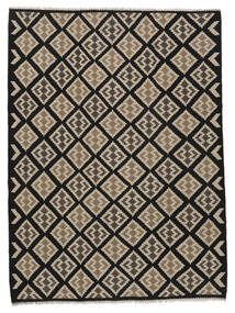  Kelim Matta 214X285 Äkta Orientalisk Handvävd Svart/Brun (Ull, Persien/Iran)