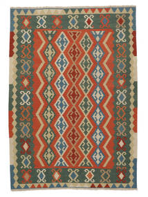  Kelim Matta 213X295 Äkta Orientalisk Handvävd Svart/Vit/Cremefärgad (Ull, Persien/Iran)
