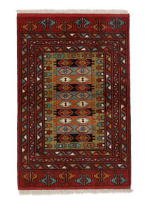  Turkaman Matta 84X125 Äkta Orientalisk Handknuten Svart/Vit/Cremefärgad (Ull, Persien/Iran)