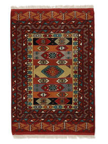  Turkaman Matta 85X125 Äkta Orientalisk Handknuten Svart/Vit/Cremefärgad (Ull, Persien/Iran)