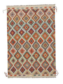  Kelim Afghan Old Style Matta 126X188 Äkta Orientalisk Handvävd Vit/Cremefärgad/Mörkbrun (Ull, Afghanistan)
