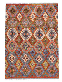  Kelim Afghan Old Style Matta 103X147 Äkta Orientalisk Handvävd Mörkbrun/Vit/Cremefärgad (Ull, Afghanistan)