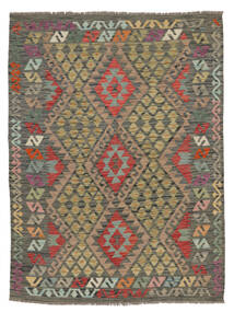  Kelim Afghan Old Style Matta 149X195 Äkta Orientalisk Handvävd Mörkbrun/Mörkgrön (Ull, Afghanistan)