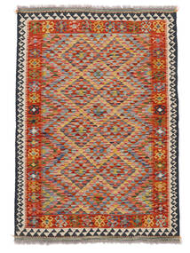  Kelim Afghan Old Style Matta 101X146 Äkta Orientalisk Handvävd Mörkbrun/Vit/Cremefärgad (Ull, Afghanistan)