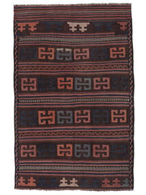  Afghan Vintage Kelim Matta 140X212 Äkta Orientalisk Handvävd Svart/Mörkröd (Ull, )