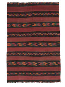  Afghan Vintage Kelim Matta 143X215 Äkta Orientalisk Handvävd Svart/Mörkbrun (Ull, Afghanistan)