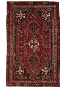 Shiraz Matta 155X245 Äkta Orientalisk Handknuten Svart/Mörkbrun (Ull, Persien/Iran)