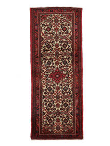  Hamadan Matta 70X180 Äkta Orientalisk Handknuten Hallmatta Svart/Mörkbrun (Ull, Persien/Iran)