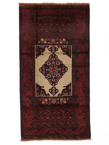  Beluch Matta 90X173 Äkta Orientalisk Handknuten Hallmatta Svart (Ull, Persien/Iran)