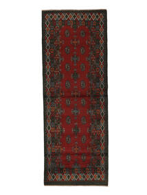  Afghan Matta 86X235 Äkta Orientalisk Handknuten Hallmatta Svart (Ull, Afghanistan)