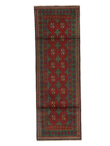  Afghan Matta 79X240 Äkta Orientalisk Handknuten Hallmatta Svart (Ull, Afghanistan)