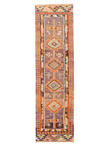  Herki Kelim Vintage Matta 89X328 Äkta Orientalisk Handvävd Hallmatta Brun/Mörkbrun (Ull, Turkiet)