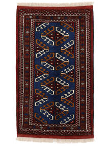  Orientalisk Turkaman Matta Matta 60X98 Svart/Mörkröd (Ull, Persien/Iran)